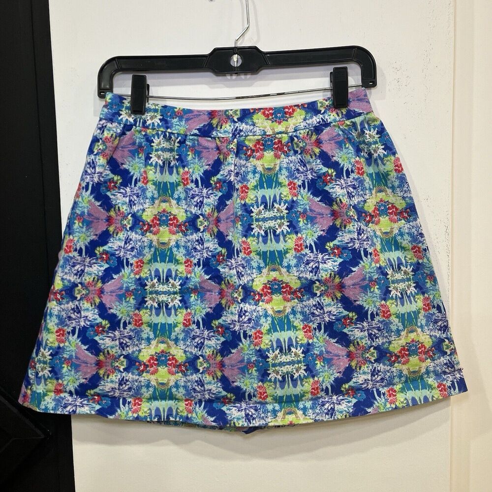 Victoria’s Secret Multicolor Tropical Floral Palm Tree Mini Skirt Size 4